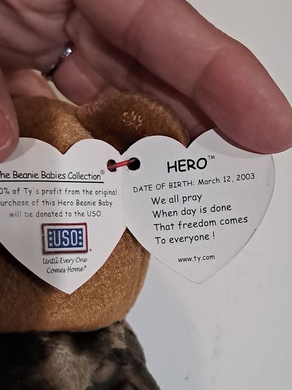 TY Hero Brown Plush Beanie Baby - Brown